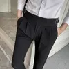 Ny vit bröllopsklänning byxor för män affärsdräkt byxa casual slim passform formella byxor pantalon kostym mans kostym byxor 201106