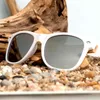 Bobo Kuş Bayan Erkek Bambu Güneş Gözlüğü Beyaz Çerçeve Koruma Gözlük Kaplama Aynalı UV400 Lensler Ahşap Orijinal Kutu