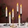 6/12pcs Electric Flameless Long LED Candle Lights Amber For Wedding Party Church Decoration Height stick Lamp 211222