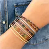 2021 Nieuwe Mode Trendy Europese Vrouwen Sieraden Micro Pave Rainbow CZ Dunne Bangle Armband Whole296p