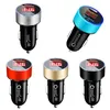 Bluetooth Transmitters Dual USB 3.1 QC3.0 Fast Charging Digital Display LED Car Chargers 5V 2.4A 2USB Ports Aluminum Universal 18W Power Adapter Charger