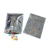 Resealable Smell Proof Bags Foil Pouch Bag Flat Mylar Bag For Party Favor Food Storage Holographic Color With Glitter Star