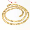 Katı 24 K Pul Link C Altın GF kadın Kolye Curb Zincir Doğum Günü Sevgililer Hediye Değerli 20 "50 * 4 mm