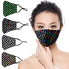 Spot maschera per il viso di design in cotone con paillettes di personalità della signora del commercio estero maschera per il viso di polvere e protezione solare maschere di paillettes a strisce alla moda