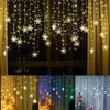 Strings Festoen LED-verlichting Sterren Maan Straat Garland Gordijn Licht Fee Bruiloft Kerstdecoraties 2022 Jaarsnaar