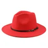 Men's Fedora Hat For Gentleman Woolen Wide Brim Jazz Church Cap Band Wide Flat Brim Jazz Hats Stylish Trilby Panama Caps FD19061