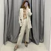 Aachoae Solid Casual Office Blazer Women Long Sleeve Work Wear Suit Jacket Blazers Notched Collar Pockets Outwear Coat 201102