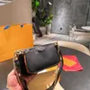 Cowhide Emboss Women Multi Pochette Crossbody Bags Leopard Print Edging Flap Purse Genuine Leather Designer Handbags Bag