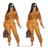 Fitness Sport Trainingsanzüge Frauen Brief Drucken Lange Sleeve Zipper Jacke Sweatshirt Hosen Anzug Herbst Jogger Workout Zwei Stück Set