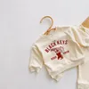 生まれたばかりの赤ちゃんの服セット男の子漫画長袖スウェットトップス幼児子供女の子ハーレムパンツスーツ子供服セットLJ201202