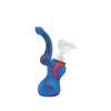 Pipa ad acqua in silicone per narghilè in stile mini 5 pollici multicolore Rig dab bong in vetro portatile