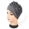 Beanie/Skull Caps Donna Donna ElasticTurban Berretto musulmano Cappelli Testa di fiore Sciarpa Avvolgere Chemio India Perdita di capelli Foulard1