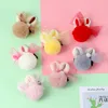 Simpatico peluche con orecchie di coniglio, anello per capelli, elastico femminile, fasce elastiche per capelli, copricapo coreano, accessori per bambini