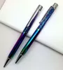 Fashion Design Creative Crystal Diamond Ballpoint Pens Stationery Ballpen Stylus Touch Pen 14 Colors Oily Black Refill