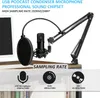 PRO Kondensor Mikrofon, PC-mikrofon med justerbar saxstativ, 192kHz / 24bit Studio Mikrofon Podcast Equipment Kit