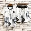 Summer Men Sportsuits Set 2020 Mens Collar Fashion 2 Pieces T-shirt Shorts Tracksuit Brand Fitness Suits 2PC Top Short Set1