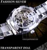 Sécurité hommes mains pliant fermoir automatique argent Forsining Top montres avec marque luxe montres transparentes lumineux Dsnsw