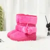 Stivali da neve classici per bambini Bambini Stivali invernali carino POMPON Flock per ragazze Scarpe alte comode e calde in cotone per bambina LJ201029