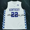 2020 Nieuwe Kentucky Wildcats College Basketball Jersey NCAA 22 Gilgeus-Alexander White All Gestikt en Borduurwerk Mannen Jeugdgrootte