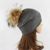 Quality Wool Beanie Hats with Real Removable Fur Ball Winter Warm Fashion Hats for Women Unisex 7 Solid Colors6657090