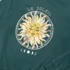 Katoen groene vintage usa zon patroon sweatshirt vrouwen crewneck losse extra grote ontwerper casual tieners meisjes herfst truien 201114