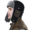 FANCET unisexe hiver hommes Bomber chapeau pour femmes solide tissu chaud coupe-vent coton Ushanka polaire russe chapeaux casquettes 89096 Y200110