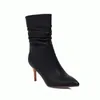 Chine Chine Chines Chaussures pour femmes Mode plissée Slip sur les bottines Boots Femmes Chaussures à talon haut taille 431