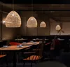 Ny kinesisk stil rottinglampa hängande ljus tappning hängande lampa LED vardagsrum matsal hemma inredning café restaurang hanglamp