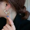 Hoop Huggie Trendy 14K placcato oro twisted orecchini rotondi per le donne ragazza gioielli moda coreana s925 argento ago zirconia regalo del partito