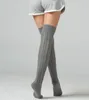 Chaussettes hautes en tricot torsadé pour femmes bas d'hiver extra longs jambières chaussettes hautes au genou chaussettes de sol chaudes
