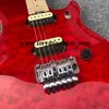 High grade 6-string electric guitar, red painting, neck through body, best-selling in China, factory customized