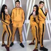 Para Casual Dressuit Bluzy + Spodnie Zestaw Duży Rozmiar Garnitur Sporty Moda Casual Pulowers Sportswear Kobiety i Męskie Garnitury Y1221