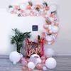 Walentynki 100PC Rose Gold Balloon Arch Garland Kit, Białe Balony Lateksowe Balony Ślubne Dekoracje Ślubne 211216