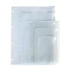 A5 A6 A7 Clear Punched Binder Pockets for Notebooks 6 Holes Zipper Loose Leaf Bags PVC Frosted Notebook Pockets Envelops Storage fast ship