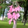 Originality Dream Catcher Wind Chime Net Two Rings Study Room Wall Hanging Feather Simplicity Decoration Pendant Gift Pink New 10ms M2