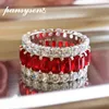 Pansysen 100％925 Sterling Silver Simulated Moissanite Ruby Emerald Gemstone Ring Remany Party Fine Jewelry Whole319o