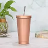 Słomy Kawie Kubki Ze Stali Nierdzewnej Termos Tumbler Coffee Filiżanki Flask Thermo Butelka Wody Kubek z metalowymi Słomy Kubek