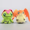 8 pezzi / set Digimon Adventure Agumon Gabumon Tailmon Tentomon simpatico ciondolo in peluche con portachiavi regalo per bambini LJ201126