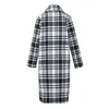 Engeland -stijl vrouwen dunne plaid lange jas herfst oversized casual overjas vintage ol fashion outdarnen vrouwelijke Koreaanse lange jassen lj201106