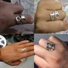 ZABRA Genuine Pure 925 Sterling Silver Cool Wrench Ring Uomo regolabile Retro Love Vintage Punk Ring Biker Jewelry 211217