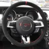 For Ford Mustang 2015-2021 DIY leather hand-sewn steering wheel cover car interior accessories