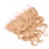 27 Miod Blonde Lace Frontal 134 Zakładowa fala ciała Peruwiańskie dziewicze ludzkie włosy 1PC EAR -EARD Lace Frontal Closure8956491