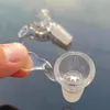 Imbuto tondo spesso Ciotola di vetro per fumatori Bruciatori di olio secco per erbe con manico 14mm 18mm maschio Per strumenti per fumatori Accessori Bong in vetro Bolla