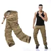 Moda Askeri Kargo Pantolon Erkekler Gevşek Baggy Taktik Pantolon Oustdoor Rahat Pamuk Çok Cepler Büyük Boy 220214