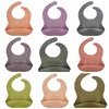 Infant Silikon Lätzchen Baby Lätzchen Einfarbig Wasserdichte Kinder Silikon Lätzchen Baby Speichel Reis Tasche Mütterlichen Säuglings Produkte YL252