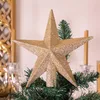 Topper per albero di Natale con stella in fiocco di neve con glitter natalizi in plastica, festivo8548946