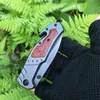 브라우닝 x42 티타늄 전술 접이식 나이프 나무 손잡이 야외 캠핑 사냥 생존 포켓 빠른 EDC 도구
