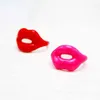 Klusterringar ankomster sexig ring röd och rosa chubbiness liten läpp form finger5001975