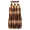 Ishow Wefts 8-28inch Highlight 4/27 Ombre Brown Color Body Loose Deep Curly Water Malaysian Brazilian Peruvian Virgn Human Hair Bundles Extensions for Women