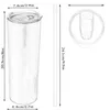 20 온스 스키니 머그잔 슬림 반짝이 훈련 텀블러 18/8 스테인레스 스틸 2 벽 진공 절연 반짝이 컵 병 유리 다채로운 플라스틱 빨 대